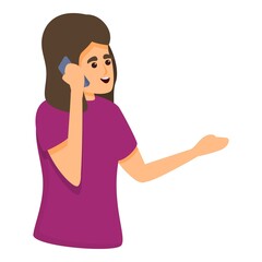 Poster - Mother phone call icon. Cartoon of mother phone call vector icon for web design isolated on white background