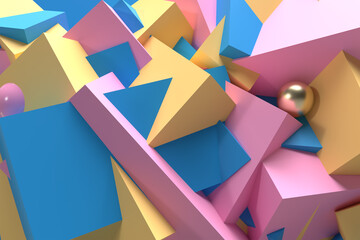 Fototapete - 3d render abstract background with space of your text. digital 3d illustration design.