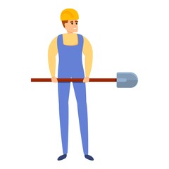 Poster - Builder work shovel icon. Cartoon of builder work shovel vector icon for web design isolated on white background