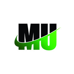 Letter MU simple logo design vector