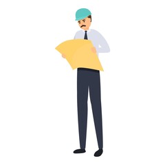 Poster - Builder work plan icon. Cartoon of builder work plan vector icon for web design isolated on white background