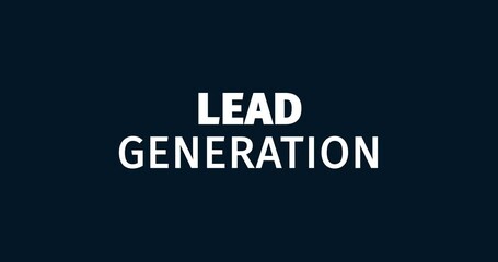 Wall Mural - Lead generation. We help you to succeed. Animated words. Kinetic text animation. Intro