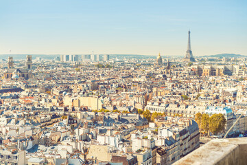 Wall Mural - City of Paris cityscape with Eiffel tower and city view