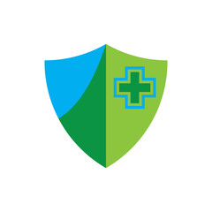 Canvas Print - Shield  Plus medical logo design vector