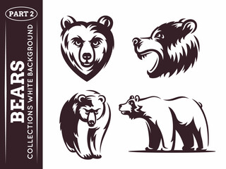 Wall Mural - bears collections - vector illustration on white background