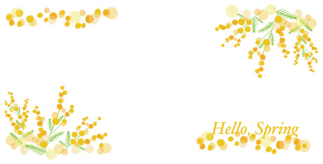 spring flowers frame for web, banner and graphics design. hello, spring illustration. vector illustr