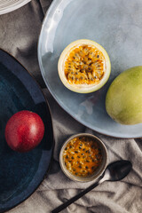 Wall Mural - Fresh and juicy raw passion fruit and maracuja