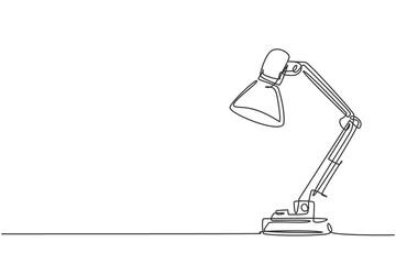 Poster - one continuous line drawing of electric metal flexible desk lamp home appliance. electricity table l