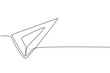 © Simple Line - Continuous one line drawing stainless triangle ruler. Measurement tool to measure length. Back to school hand drawn minimal concept. Single line draw design for education vector graphic illustration