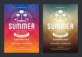 Wall Mural - Summer party design poster or flyer night club event modern typography