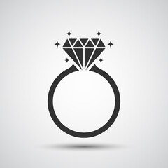 Wall Mural - Diamond engagement ring icon