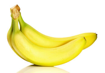 Wall Mural - Bunch of three ripe Bananas on white Background Isolated