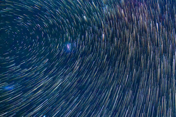 Wall Mural - a natural swirl and circular pattern with the stars moving around the night sky with the earth rotat