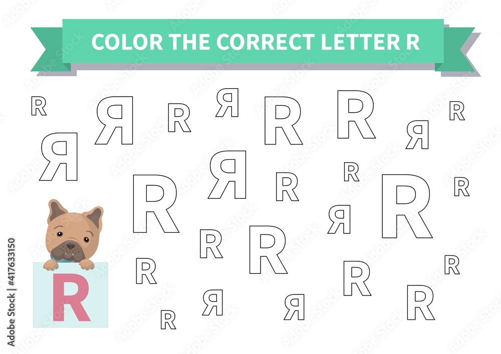 Letter R Reversed Printable game. Worksheet for kids. Exercise about letter reversals ...