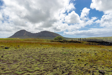 Canvas Print - Volcan Rano Raraku, île de Pâques