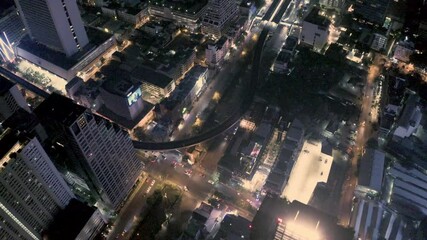 Wall Mural - Aerial view of Bangkok at Night