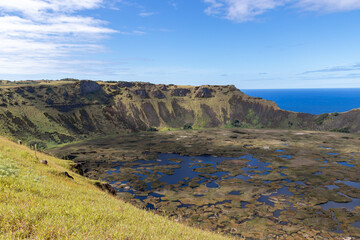 Wall Mural - Cratère du volcan Rano Kau, île de Pâques