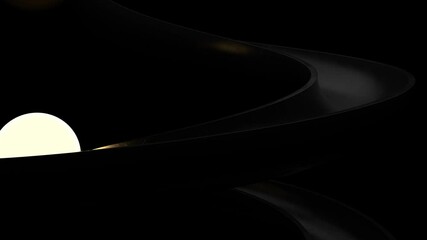 Poster - 3d render of a sphere rolling down the pipe. loopable animation sequence. the sphere is a half-illum