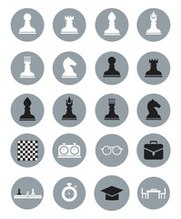 Sticker - Chess game, illustration, vector on white background.