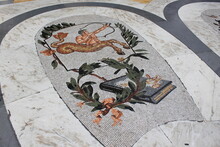Mosaic On The Floor -signs Of The Zodiac Sagittarius. Naples Italy
