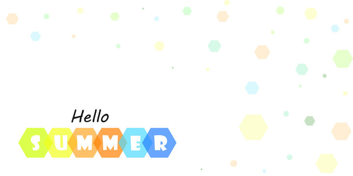 Hello summer illustration, vector design. on a white background. Idea for design posters, brochures, posters, flyers with space for text.