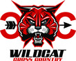 wildcat cross country team design with mascot for school, college or league