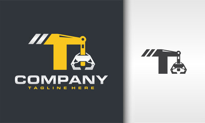 Canvas Print - initial T crane drill logo