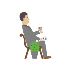 Sticker - Business Man Illustration