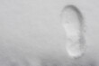 canvas print picture - Winter / Schnee - Fußabdruck im Schnee