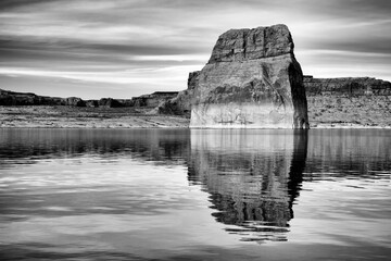 Poster - USA, Arizona, Page, Lone Rock at Lake Powell