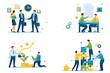 © elizaliv - Set of landing pages on the topic of cooperation between companies. web design