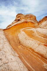 Wall Mural - USA, Arizona, Vermilion Cliffs National Monument. Striations in sandstone formations.