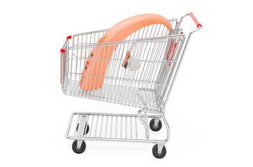 Poster - Shopping cart with hearing aid. 3D rendering