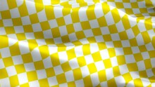 Checkered Yellow White Racing Flag Video. Formula Racing Flag Yellow And White Squares Tile Pattern Background. Start Race Checkered Flag Looping Closeup 1080p Full HD Footage.Checkered Taxi Yellow Wh