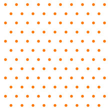 St. Patricks Day Pattern Polka Dots. Template Background In White And Orange Polka Dots . Seamless Fabric Texture. Vector Illustration