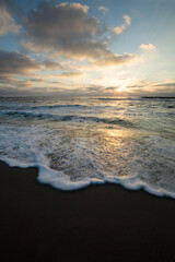 Sticker - USA, California, La Jolla. Sunset over beach.