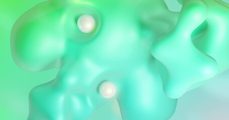 Poster - abstract green background with bubbles. loop