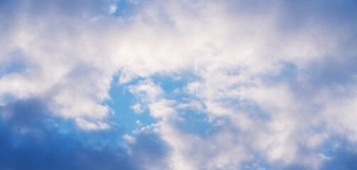 Wall Mural - The sky is blue with beautiful clouds.