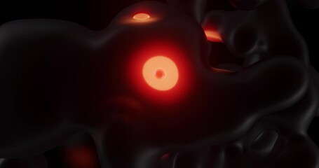 Poster - abstract dark background with glowing red lights 4k loop