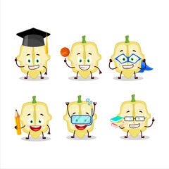 Canvas Print - School student of slice of patisson cartoon character with various expressions