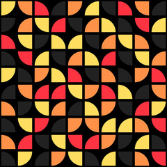 Poster - Abstract Quarters Pattern. Vector Abstract Pink Yellow Quarters Pattern.