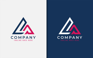 Poster - Abstract Initial Letter A with Two Tones Color Concept Logo Design. Modern Triangle Symbol Logo Concept. Vector Logo Illustration.