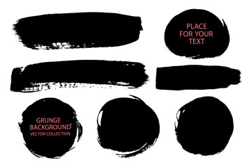 Aufkleber - Brush vector.Stripes of grunge paint.Curved brushstroke with a dry brush.Banner, form, logo, icon, label, sticker, and icon set.Empty design elements.