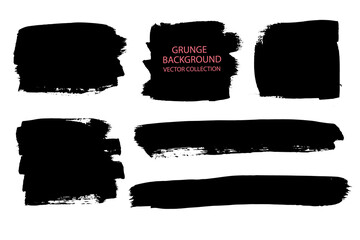 Aufkleber - Brush vector.Stripes of grunge paint.Curved brushstroke with a dry brush.Banner, form, logo, icon, label, sticker, and icon set.Empty design elements.