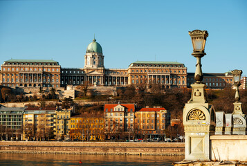 The Chain bridge before the renovation works begin. The oldest bridge in Hungary which famous tourist attraction Rusted, poor condition but renewing in 2021