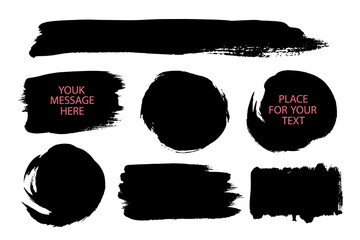 Aufkleber - A large set of grunge elements.Brush strokes,banners, borders, frame or background for text.