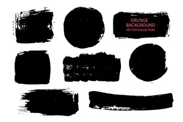 Aufkleber - Vector set of hand drawn brush strokes,stains for backgrounds.Handmade design elements.