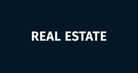 Wall Mural - real estate. invest today, secure your tomorrow. animated words. kinetic text animation. intro