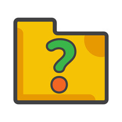 Poster - folder with question mark icon. folder illustration. Flat vector icon. can use for, icon design element,ui, web, mobile app.