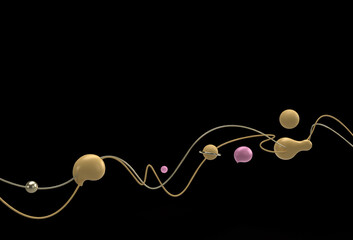 Fototapete - 3d render abstract background with space of your text. digital 3d illustration design.